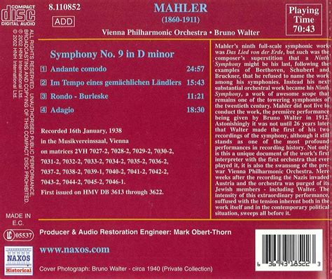 Vienna Philharmonic Orchestra Mahler Symphony No 9 Cd Vienna Philharmonic Bol