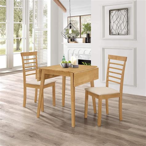 Hallowood Furniture Ledbury Small Wooden Drop Leaf Dining Table Set