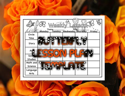 Butterfly Theme Lesson Plan Template - Etsy