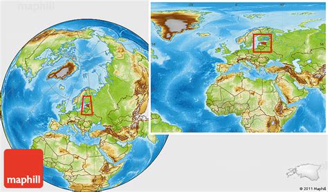 Physical Location Map Of Estonia Within The Entire Continent