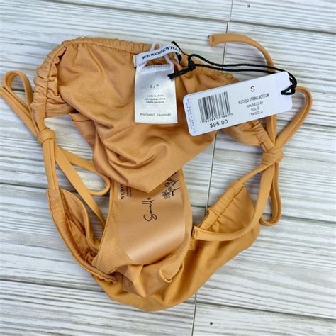 Weworewhat Swim We Wore What Gold Ruched String Bikini Poshmark