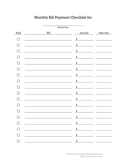 Free Printable Bill Template Pdf