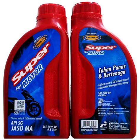 Jual Oli Pertamina Super Motor 800Ml Oli Mesran Super Motor 800Ml