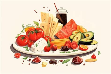 Premium AI Image | Food simple illustration