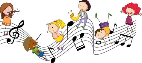 Musical Melody Symbols With Many Doodle Kids Cartoon Character 2988548