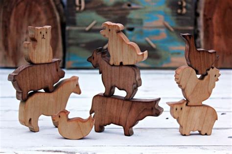 Wooden Farm Animals Farm Animals Farm Toys Set Wood Etsy