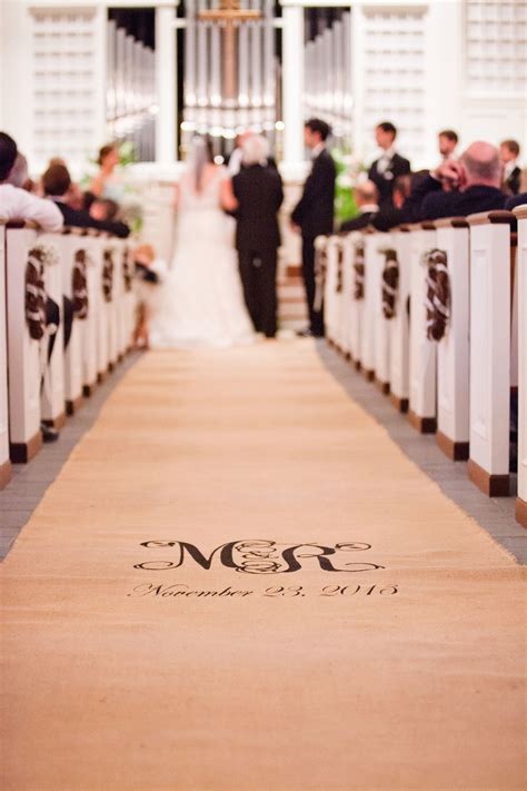 Custom Burlap Aisle Runner Hand Painted With Non Slip Backing