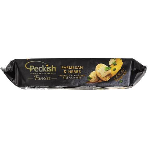 Peckish Fancies Parmesan And Herbs Rice Crackers 90g Woolworths