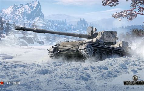 Wallpaper winter WoT World of Tanks Wargaming SU 130ПМ images for