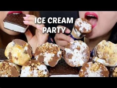 Asmr Fat Boy Ice Cream Party Caramel Sunday Cones Ice Cream Sandwiches