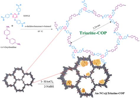 Schematic Preparation Of Gold Nanoclusters Intercalated Triazine‐cop Download Scientific Diagram