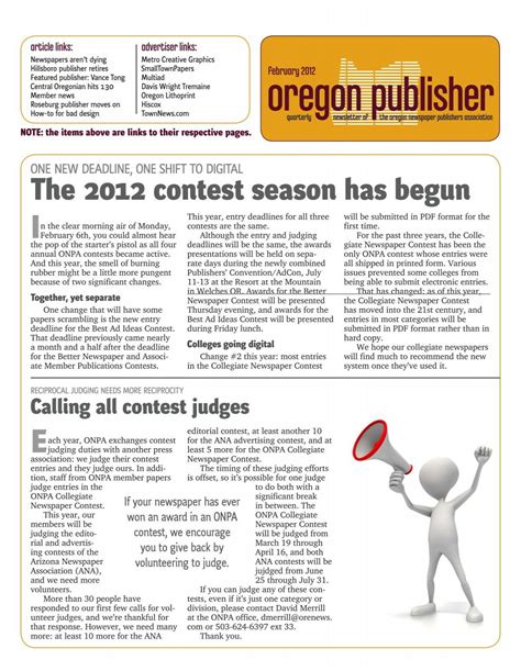 Oregon Publisher Oregon Newspaper Publishers Association