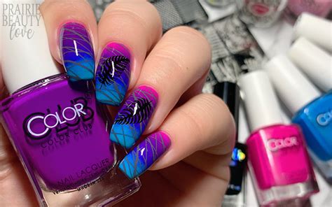 Nail Art Graphic Nighttime Neon Gradient Nails Prairie Beauty