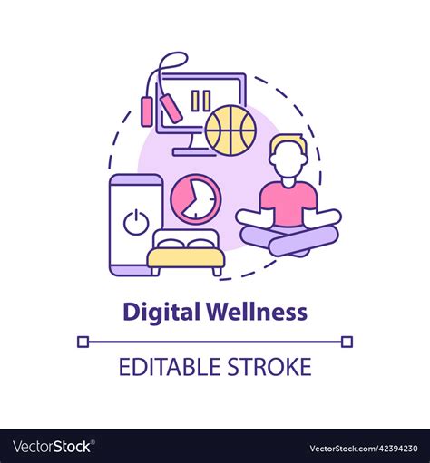 Digital Wellness Concept Icon Royalty Free Vector Image