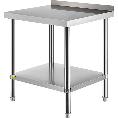 Vevor 24 Stainless Steel Work Prep Tables Kitchen Work Tables With Backsplash Ebay