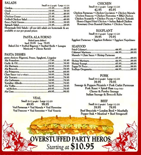 Alfredo's Catering Menu