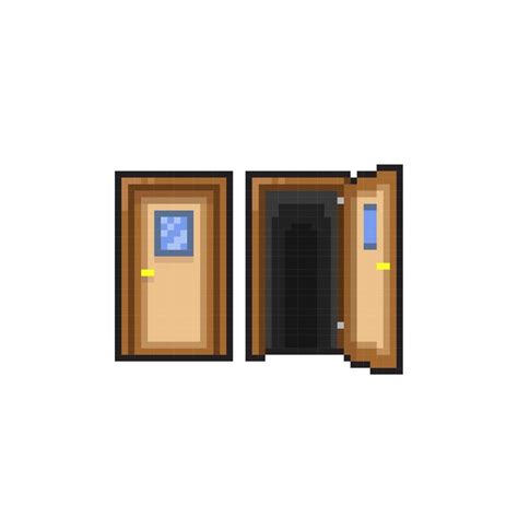 close and open door in pixel art style 22024476 Vector Art at Vecteezy