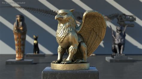 Griffin Statue Gold 3D Model $79 - .3ds .blend .c4d .fbx .max .ma .lxo ...