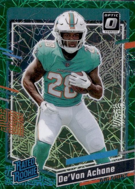 De Von Achane Donruss Optic Preview Green Velocity Price