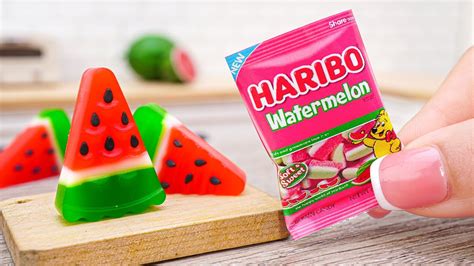 Delicious Haribo Watermelon Gummy Candy 🍬 Tiny Treats Desserts Asmr