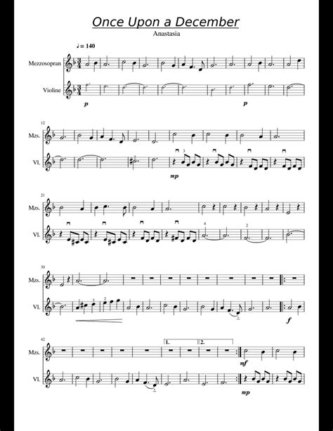 Once Upon A December Violin Sheet Music For Violin Voice Download Free In Pdf Or Midi