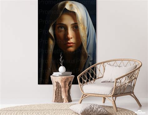 Blessed Virgin Mary Portrait Art Digital Download Mother Mary Etsy