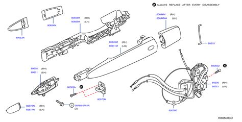 Infiniti JX35 Door Lock Operating Rod Left 80515 3JA0A INFINITI