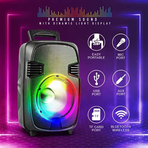 Top Tech Audio Bluetooth Speaker 1500 Watts Led Rechargeable Wireless