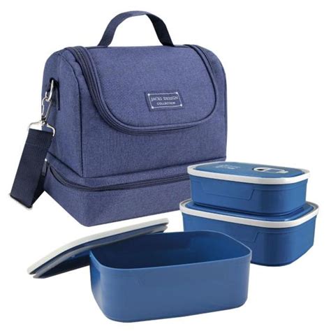 Bolsa Térmica Dupla Azul 3 Marmitas Concept Mais Jacki Design