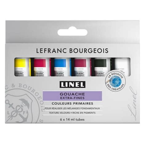 Lefranc Bourgeois Linel Gouache Extra Fine Primary Colors Set X Ml