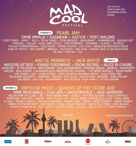 El cartel y las entradas del Mad Cool 2018 el mayor festival de España