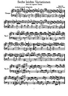 Six Variations On An Original Theme WoO 77 By L V Beethoven On MusicaNeo