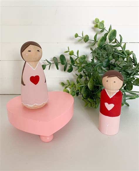 Valentines Day Peg Doll Valentines Day Decor Valentines Day Ts Etsy