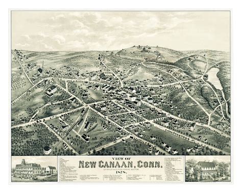 Beautifully restored map of New Canaan, Connecticut from 1878 - KNOWOL