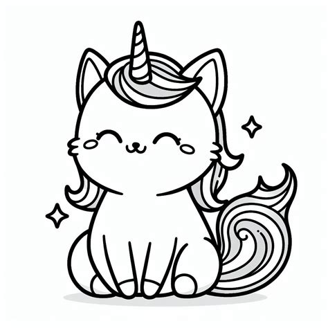 Dibujo Para Colorear Gato Unicornio Dibujos Para Colorear Niño