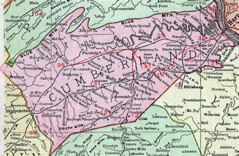 Cumberland County, Pennsylvania 1911 Map by Rand McNally, Carlisle ...