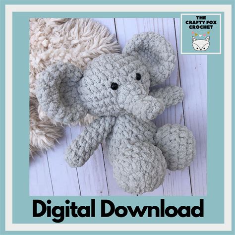 Buster The Elephant Crochet Pattern Digital Download Etsy Crochet