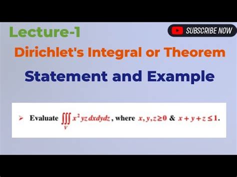 Statement Of Dirichlet S Integral Or Dirichlet S Theorem With Example