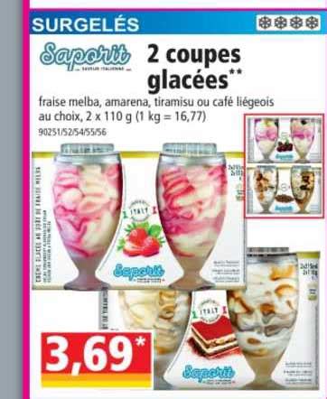 Promo 2 Coupes Glacées Saporit chez Norma iCatalogue fr