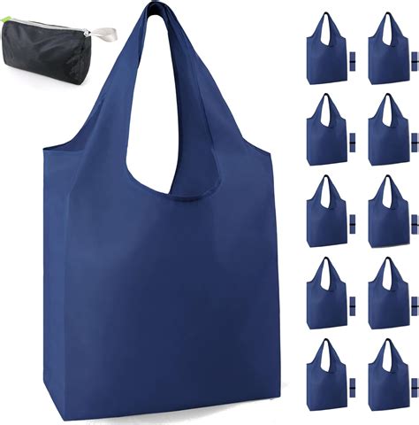 Amazon Beegreen Navy Blue Reusable Grocery Bags Bulk Packs