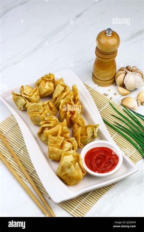 Siomay Goreng Or Fried Dumpling Indonesian Popular Street Food Made