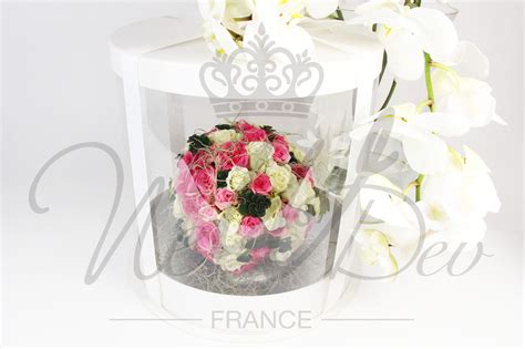 Pack De Bo Tes Pour Fleurs Rondes Blanches Transparentes Sas Newdev