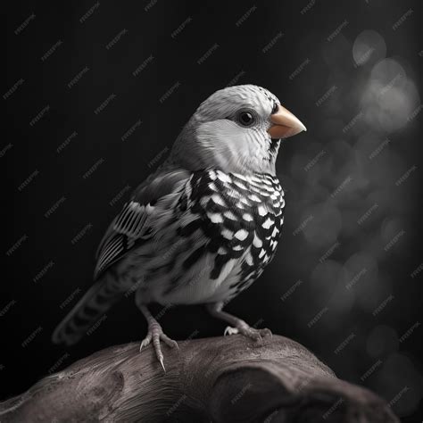 Premium Ai Image Enchanting Realms Black And White Finch Photo With