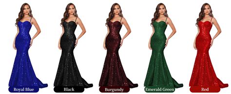 Smileven Women S Mermaid Sequin Prom Dresses Long Spaghetti Straps