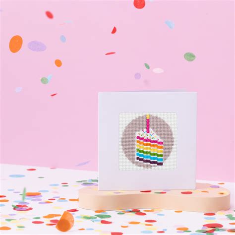 Birthday Cake Cross Stitch Kit With Card And Envelope STITCHFINITY