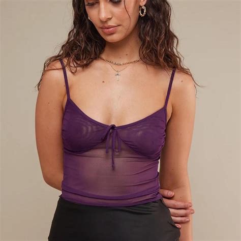 Selling Perfect Stranger Purple Mesh Top Super Cute Depop