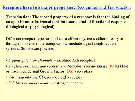 Receptor Theory For Lecture Ppt