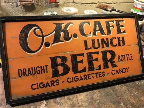 Retro OK Cafe Sign Hand Painted | Etsy