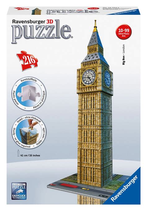 Big Ben Building 3D Puzzle, 216 Pieces – Acapsule Toys and Gifts