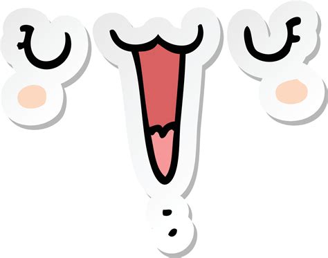 sticker of a cute happy cartoon face 10542747 Vector Art at Vecteezy